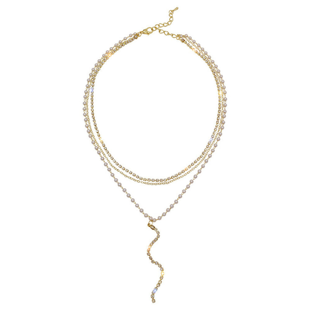 Layered Crystal and Pearl Necklace Stornfield