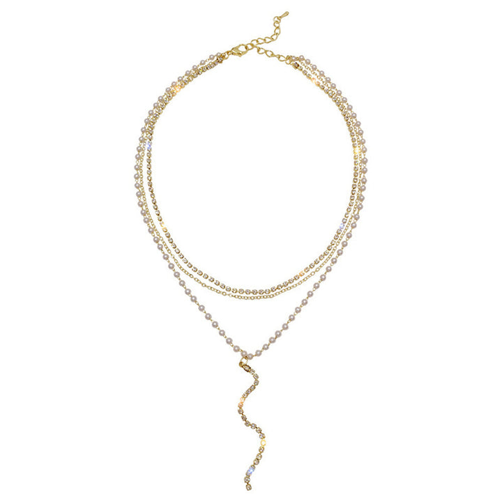 Layered Crystal and Pearl Necklace Stornfield