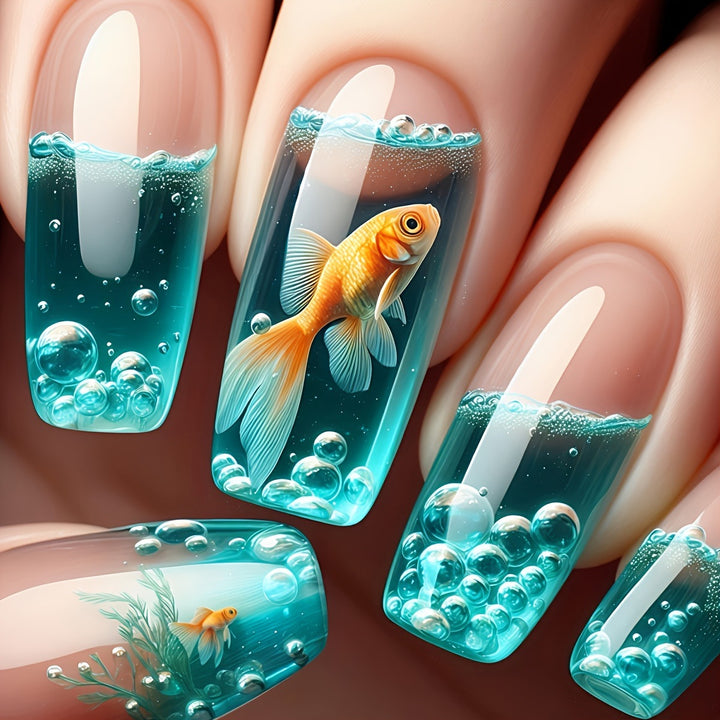 Artificial nails with Lively Water World motif Stornfield