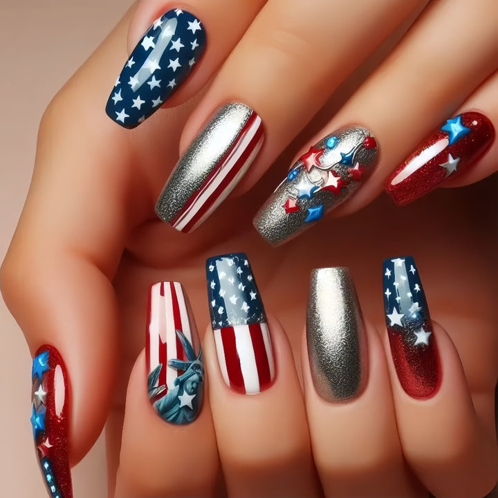 Creative Nail Art with Patriotic Design Stornfield
