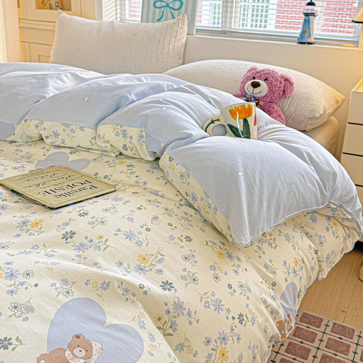 Children's Playful Floral Duvet Cover Set