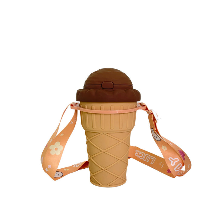 Women’s creative ice cream cup drinking bottle with practical carrying strap Stornfield