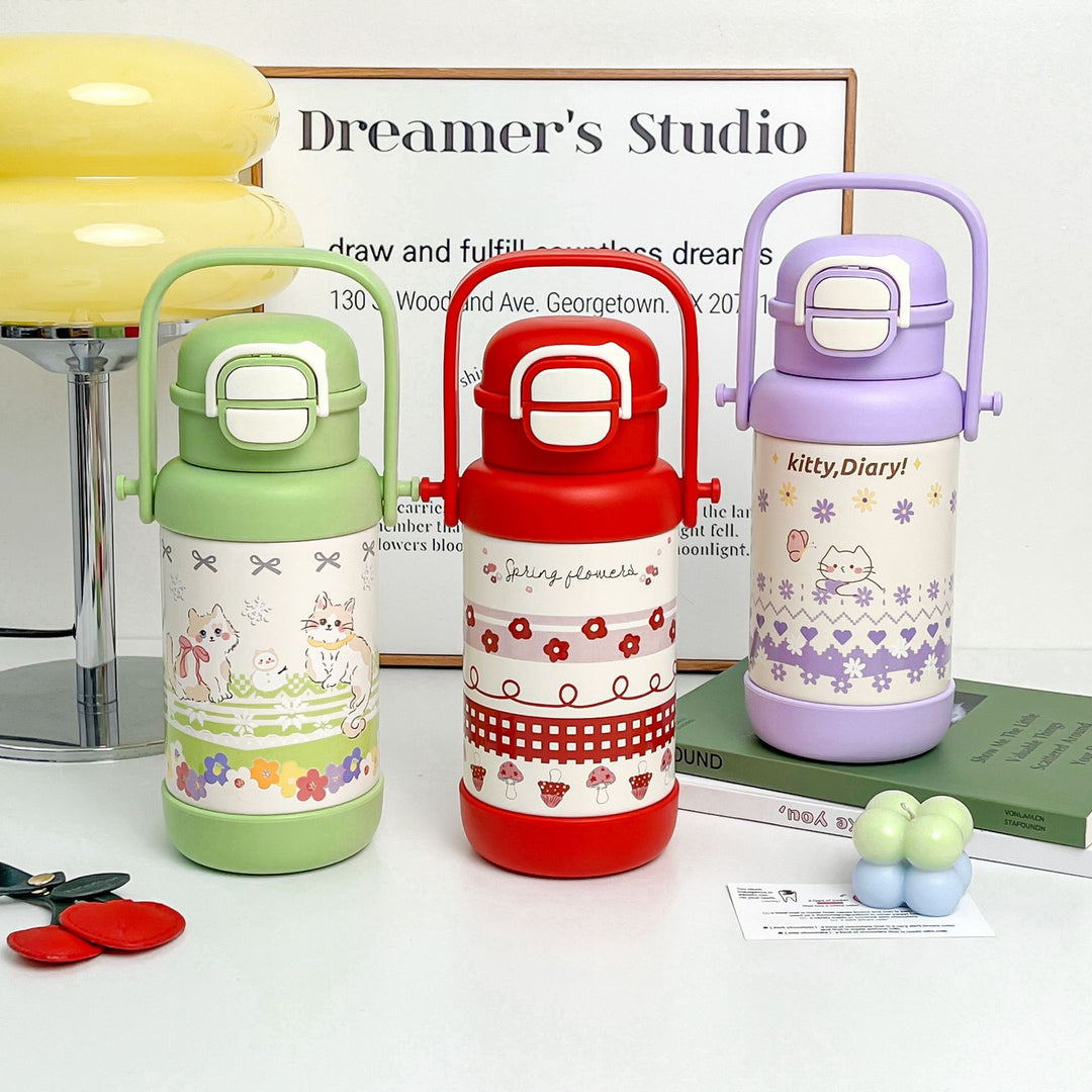 Women Insulated Drinking Bottle with Practical Carry Handle and Cute Design Stornfield
