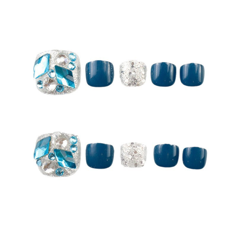 Rhinestone-Embellished Press-On Toenail Set Stornfield