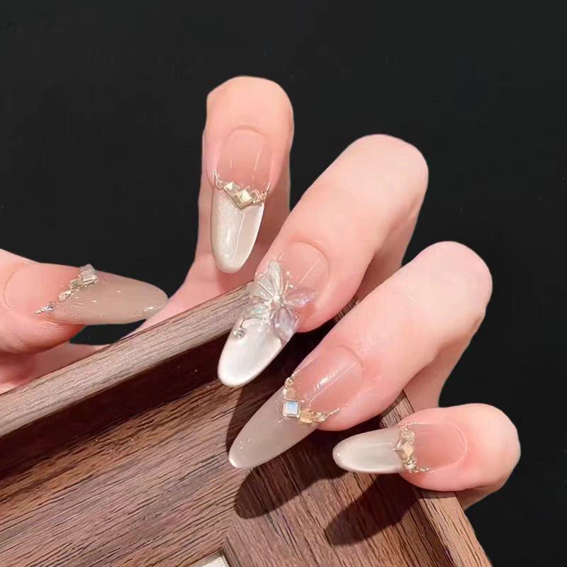 Artistic Cat-Themed Press-On Nail Set Stornfield