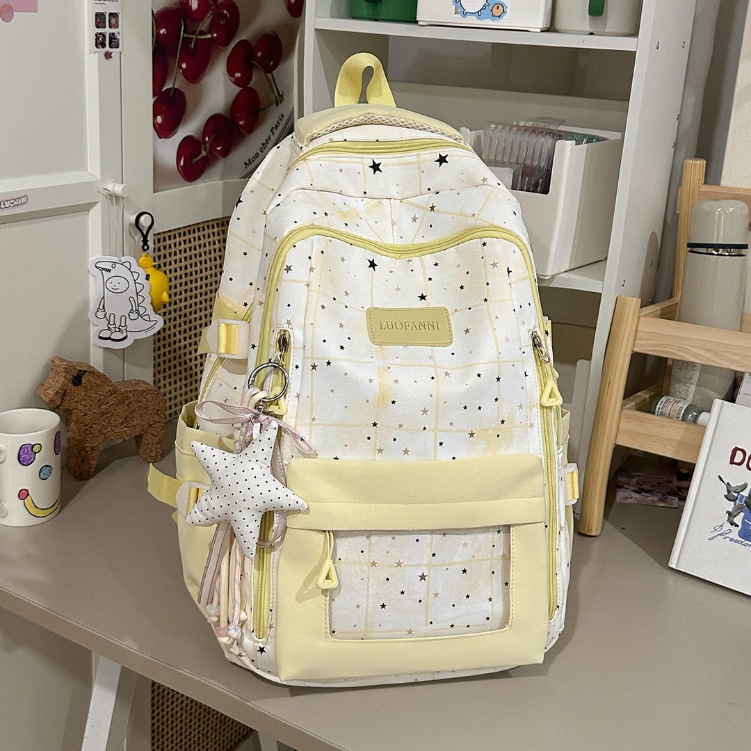 Star-Patterned Multi-Compartment Backpack Stornfield