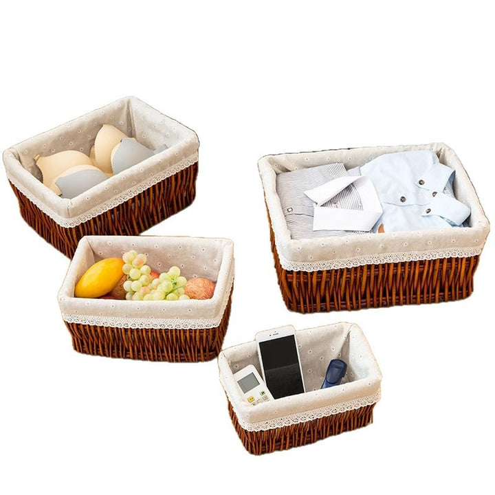 Women’s storage basket with decorative fabric lining Stornfield