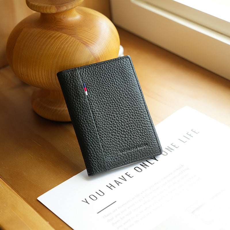 Compact Textured Leather Card Holder