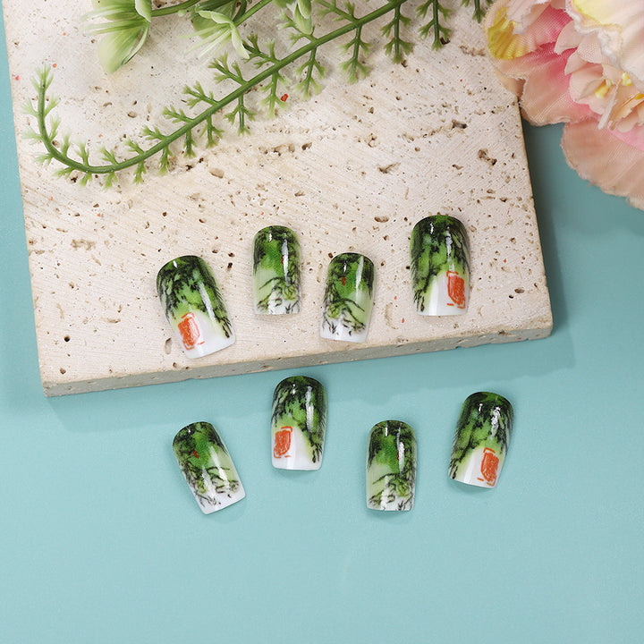 Artificial nails with bamboo design Stornfield