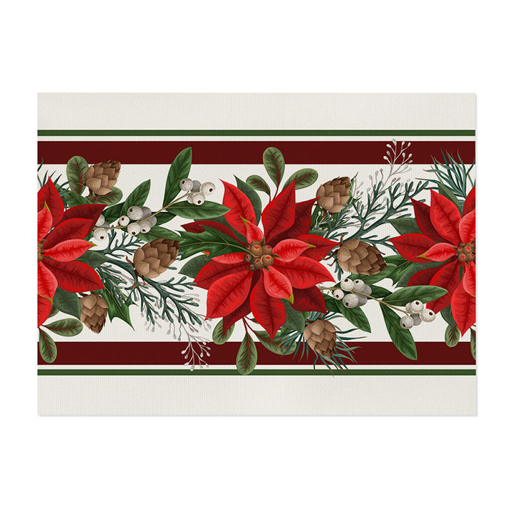 Festive Pinecone Star Holiday Indoor-Outdoor Doormat with Non-Slip Backing