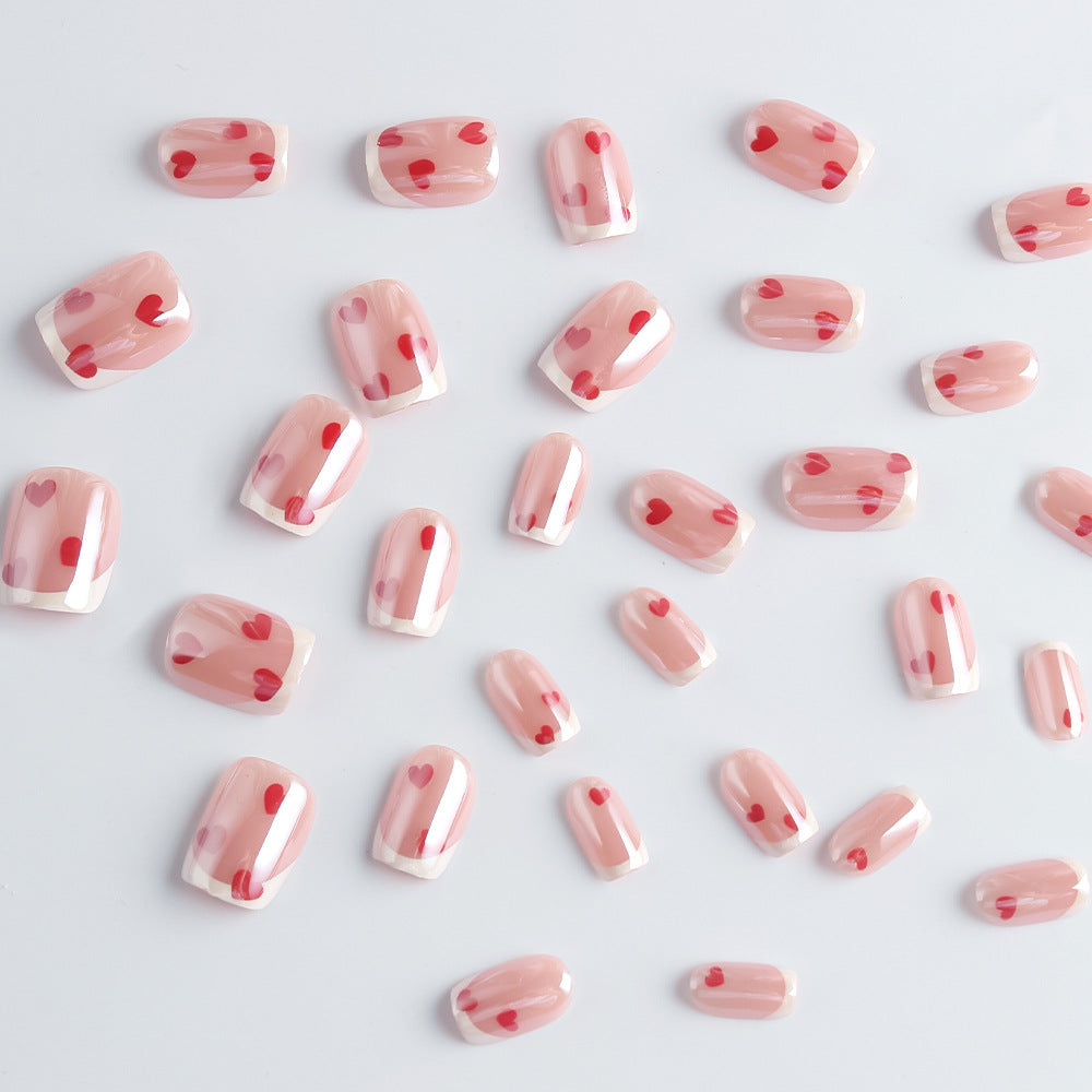 Heart-Embellished Gel Nail Art Set Stornfield