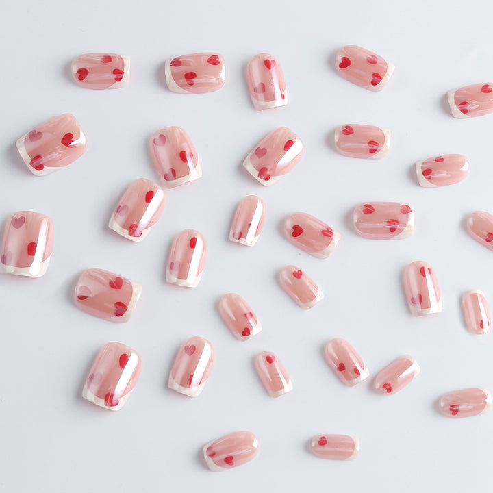 Heart-Embellished Gel Nail Art Set Stornfield