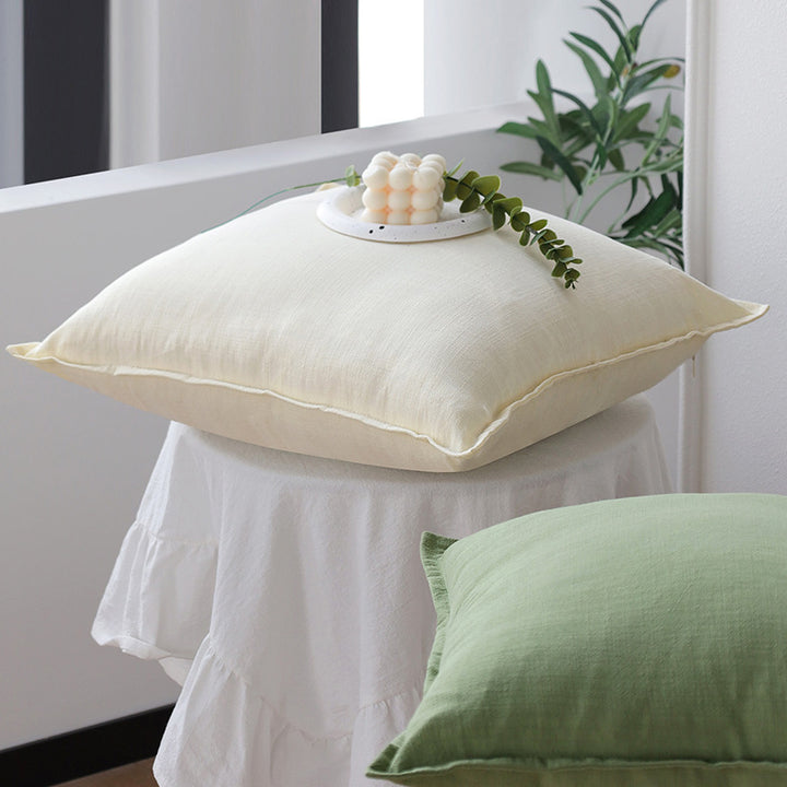 Square pillowcase made of soft linen-cotton blend with hotel-like appearance and hidden zipper Stornfield