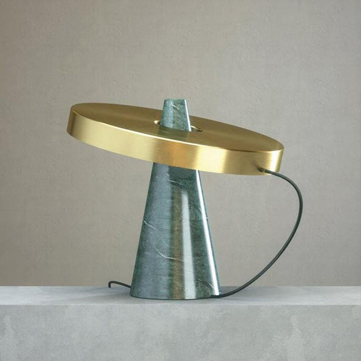 Artistic Marble and Brass Accent Table