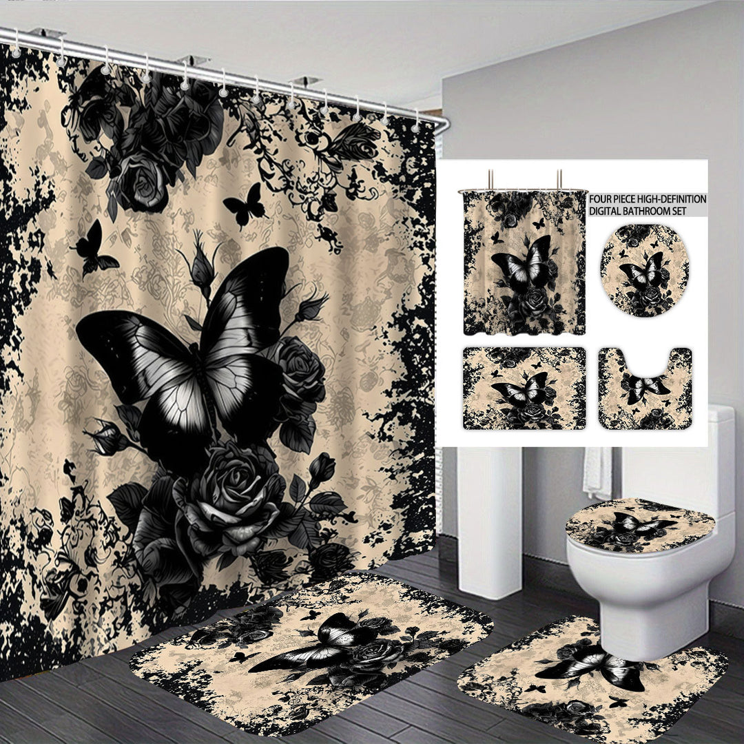 Artistic Skull and Floral Themed Bathroom Set Stornfield