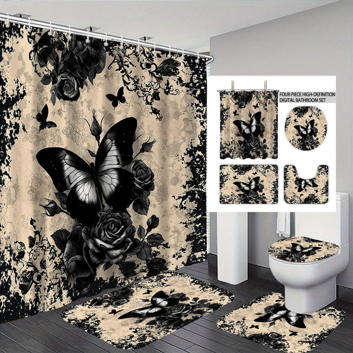 Artistic Skull and Floral Themed Bathroom Set Stornfield