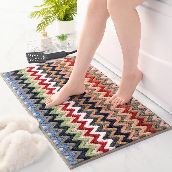 Chevron Pattern Non-Slip Bath Rug Stornfield