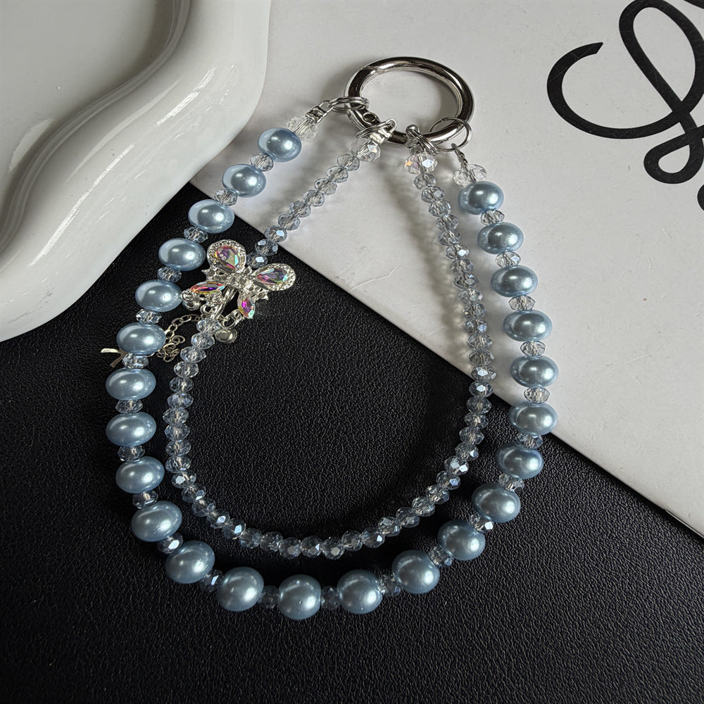 Elegant Pearl and Crystal Charm Phone Lanyard Stornfield
