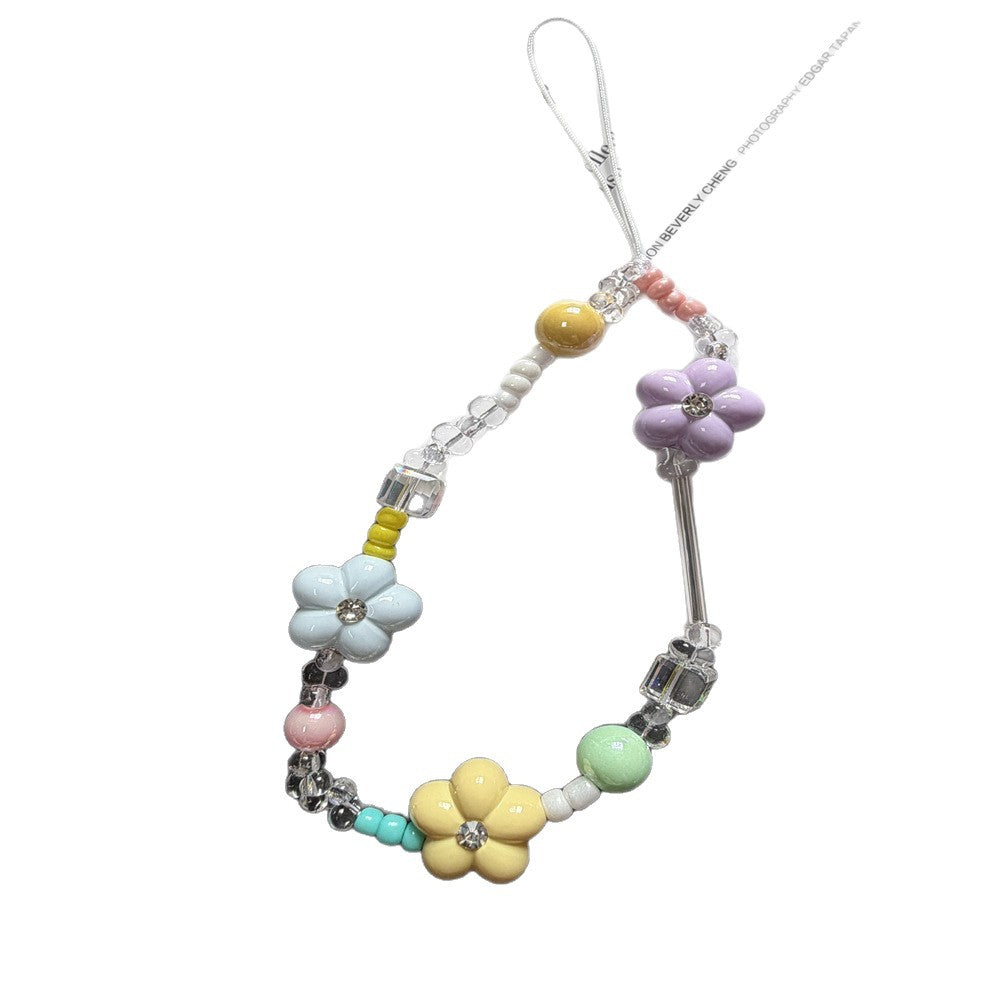 Flower-Themed Beaded Phone Lanyard Stornfield