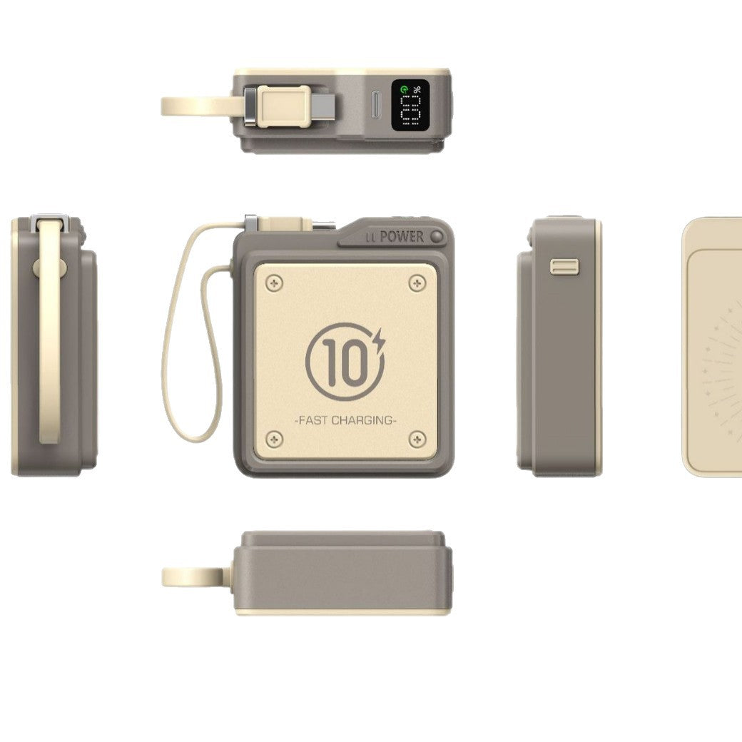 Compact fast charging power bank with digital charge level display Stornfield