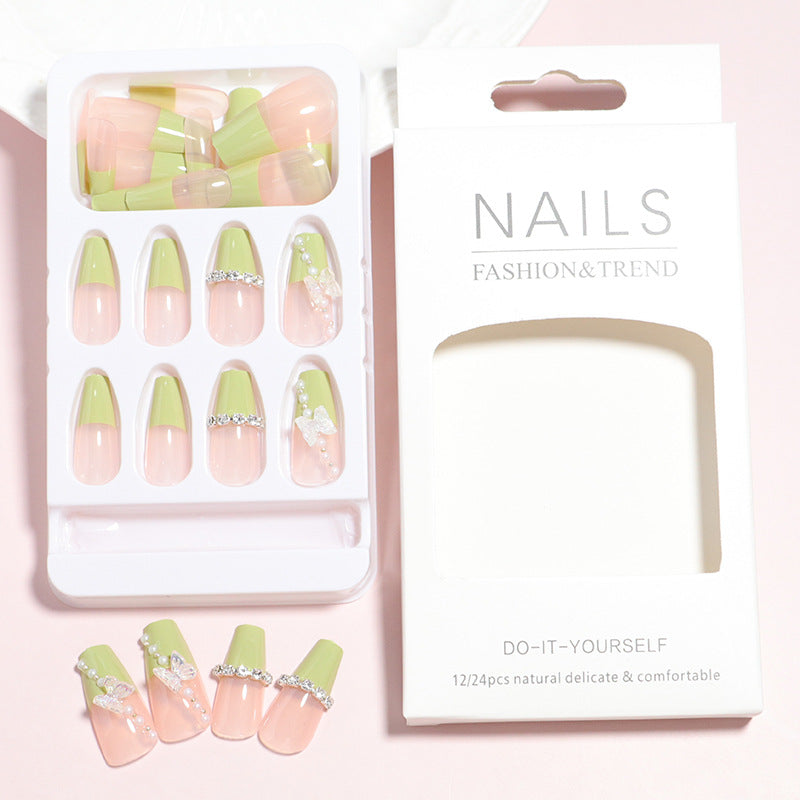 Decorative Press-On Nail Set with 3D Accents Stornfield