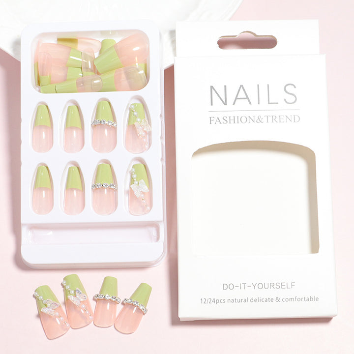 Decorative Press-On Nail Set with 3D Accents Stornfield