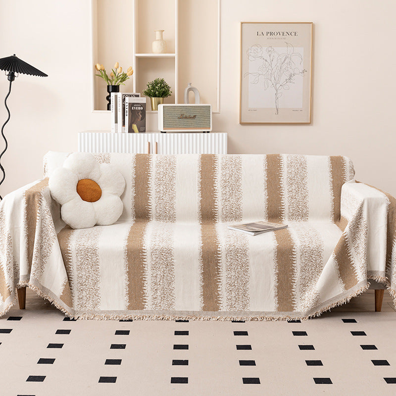 Textured Striped Throw Blanket