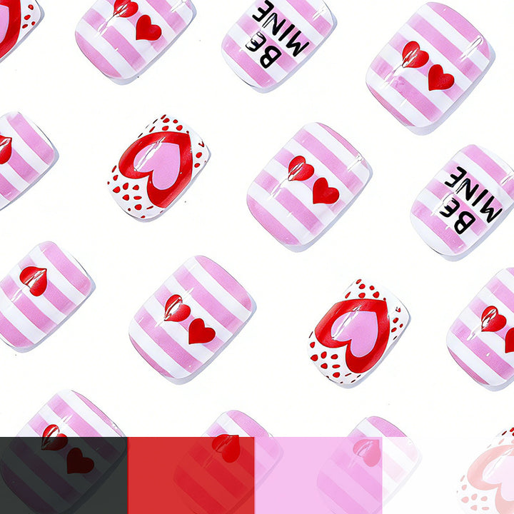 Romantic Heart-Themed Nail Art Stornfield