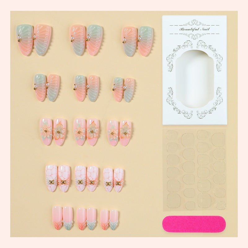 Artifical Nail Collection with Delicate Floral Patterns Stornfield