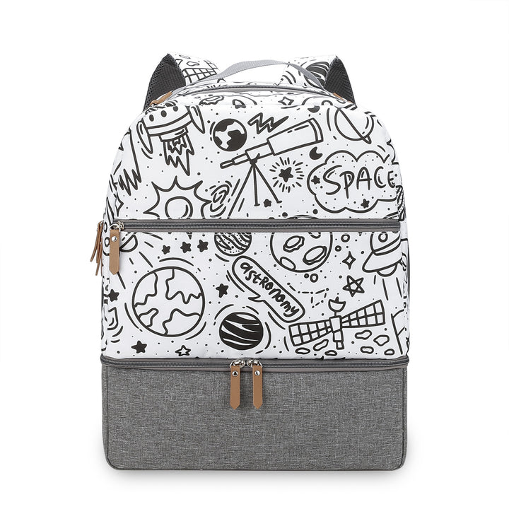 Backpack with Floral Pattern and Separate Compartment Stornfield
