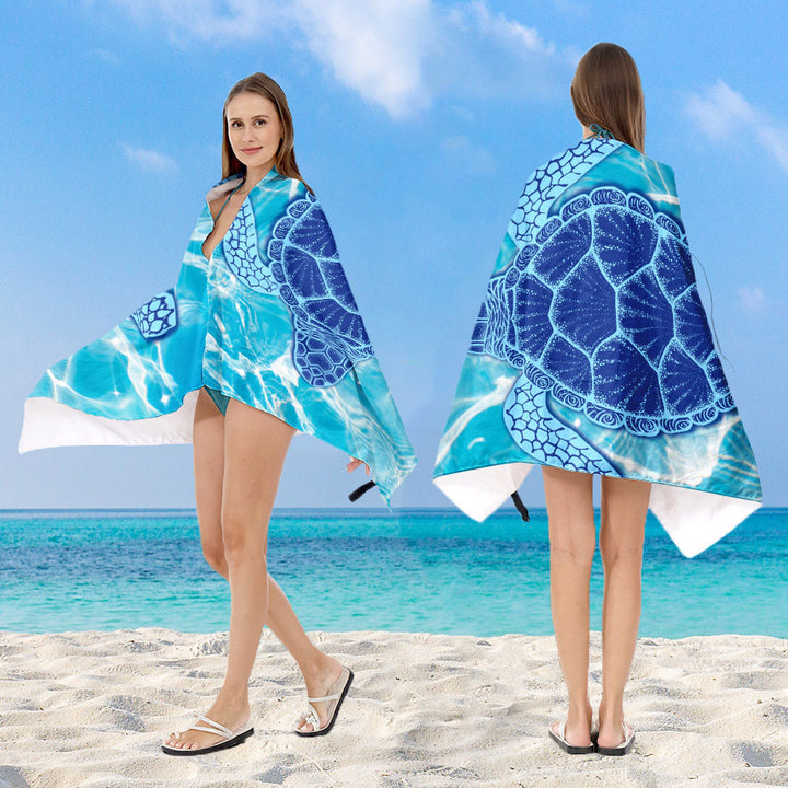 Hooded sun tent for the beach with creative mandala design Stornfield
