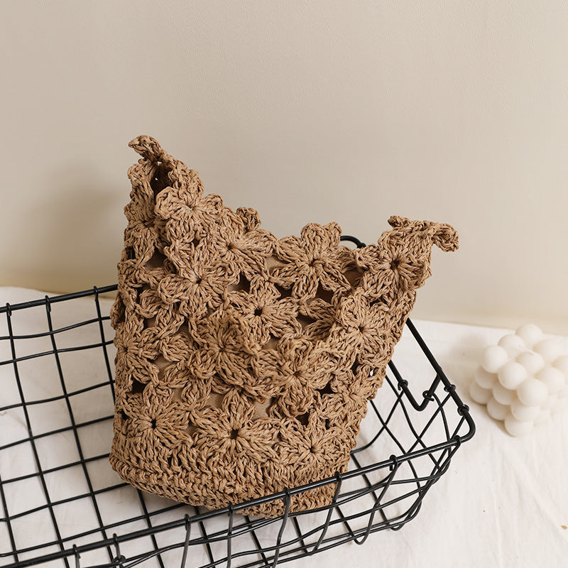 Handcrafted Macrame Bag In Floral Design Stornfield