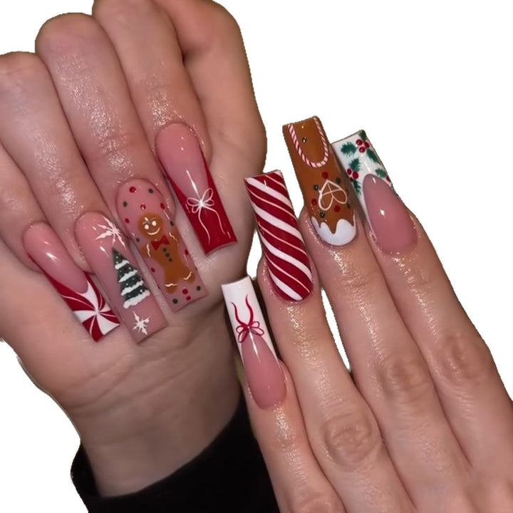 Artificial nail set with festive Christmas design Stornfield 1789118905