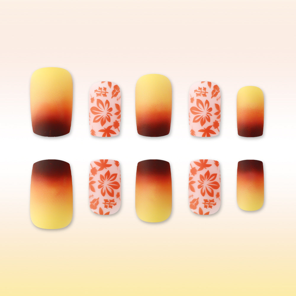 Artistic Gradient Floral Nail Design Stornfield