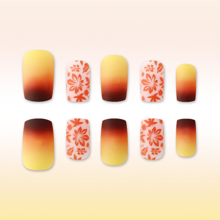 Artistic Gradient Floral Nail Design Stornfield