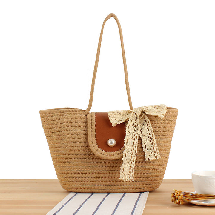 Elegant Bast shoulder bag with leather details Stornfield