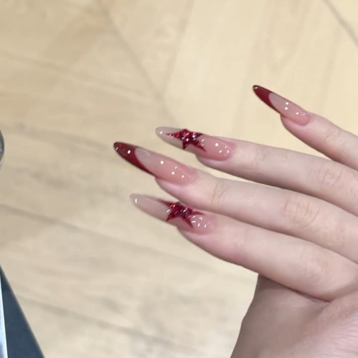 Fake nails with glitter star design Stornfield