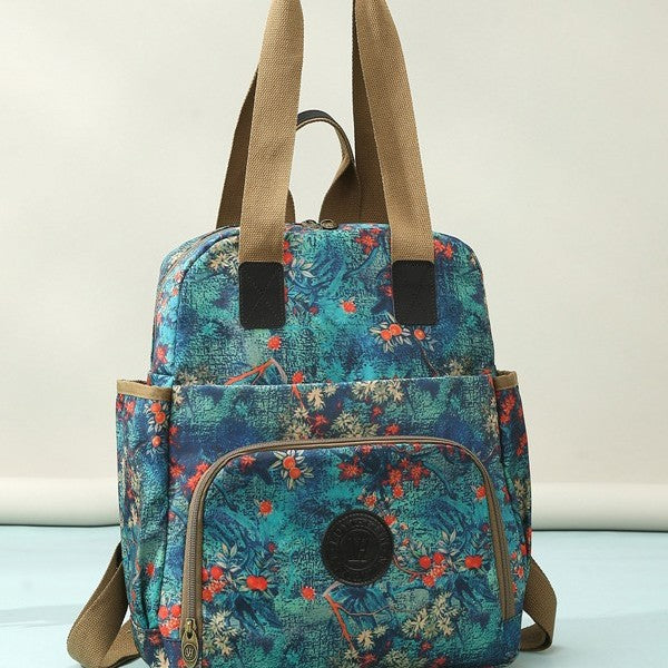 Floral Print Multi-Functional Backpack Stornfield
