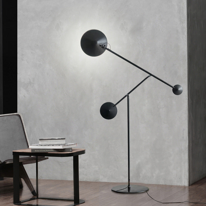 Modern Adjustable Arc Floor Lamp with Dual Spheres