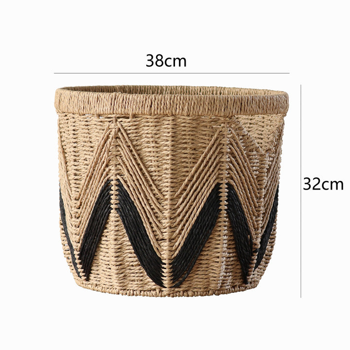 Decorative basket with graphic pattern Stornfield
