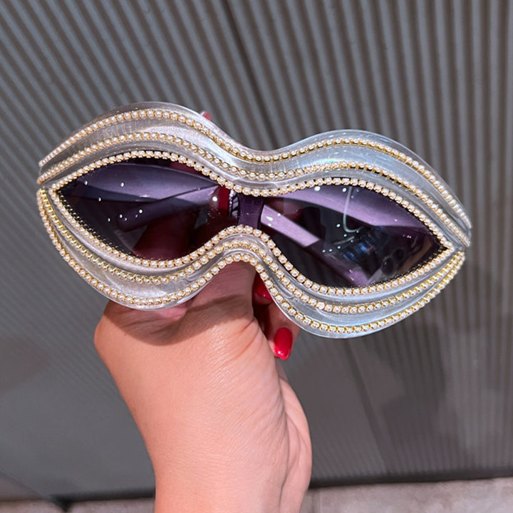 Ladies Glamorous Wave Sunglasses with Sparkling Crystal Applications Stornfield