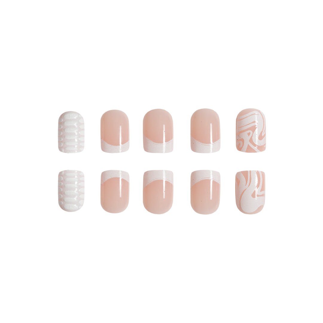 Artistic Acrylic Nail Extensions with Marble Design Stornfield