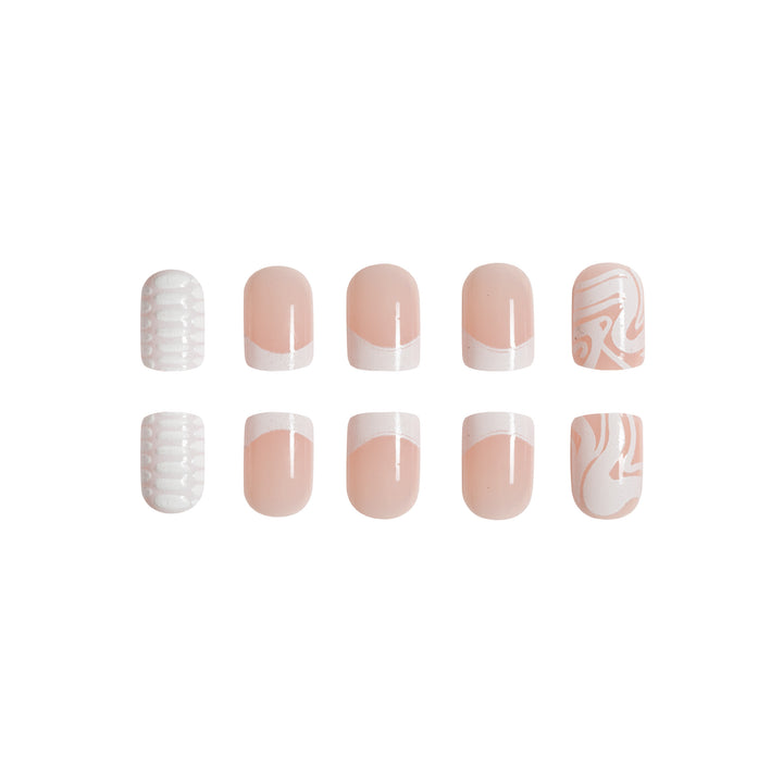 Artistic Acrylic Nail Extensions with Marble Design Stornfield