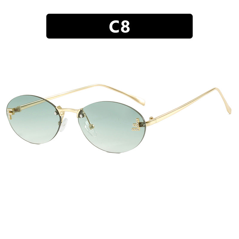 Women's fashionable sunglasses with elegant mirrored lens front and delicate metal frame Stornfield