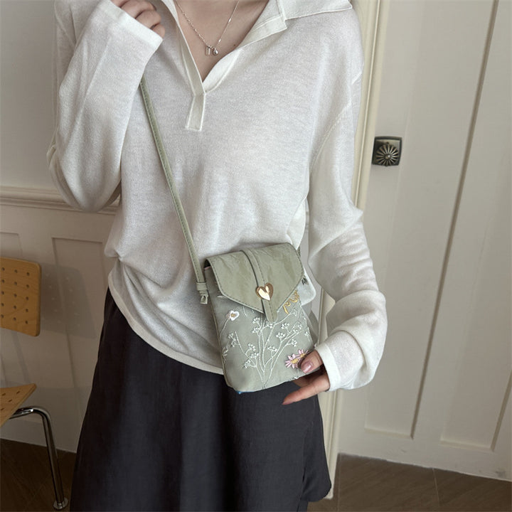 Elegant Floral Embroidered Crossbody Bag