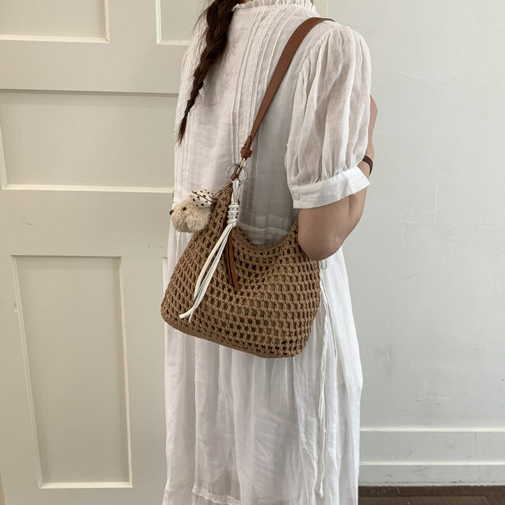 Trendy Mesh Bag with Leather Accents Stornfield