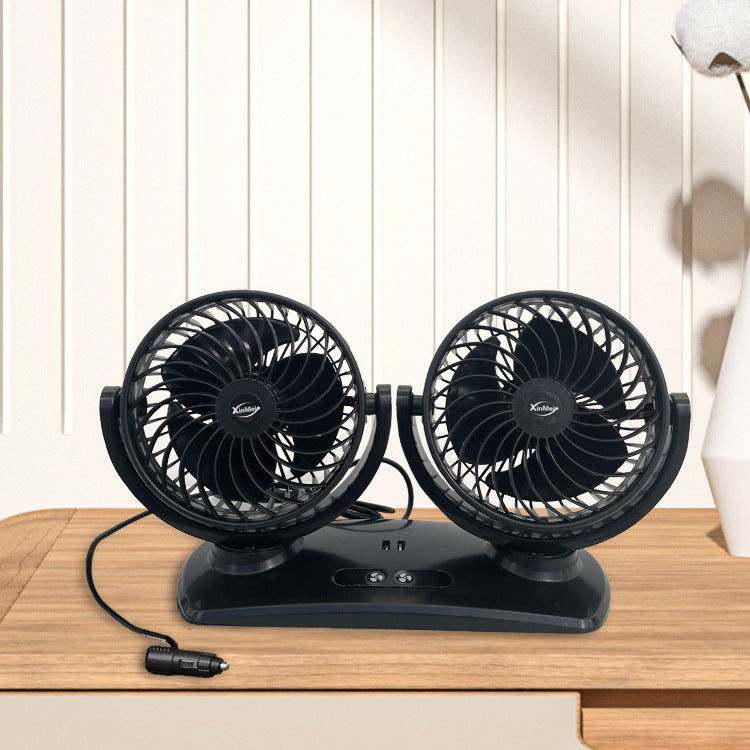 Dual-Head Portable Car Ventilation Fan Stornfield