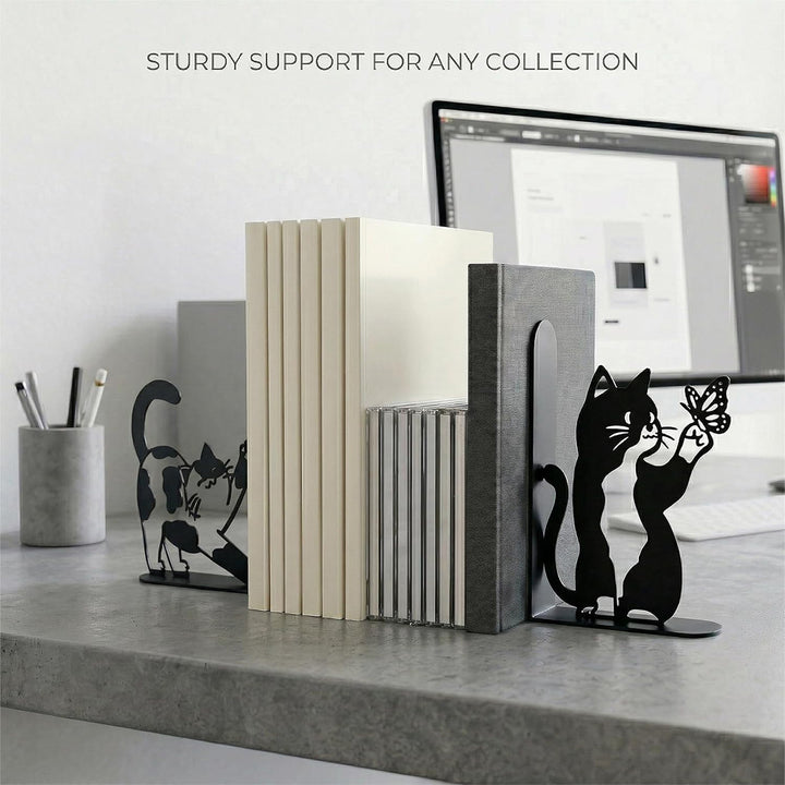 Decorative Cat-Shaped Bookends