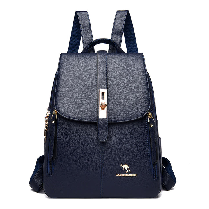 Elegant Multi-Functional Leather Backpack Stornfield