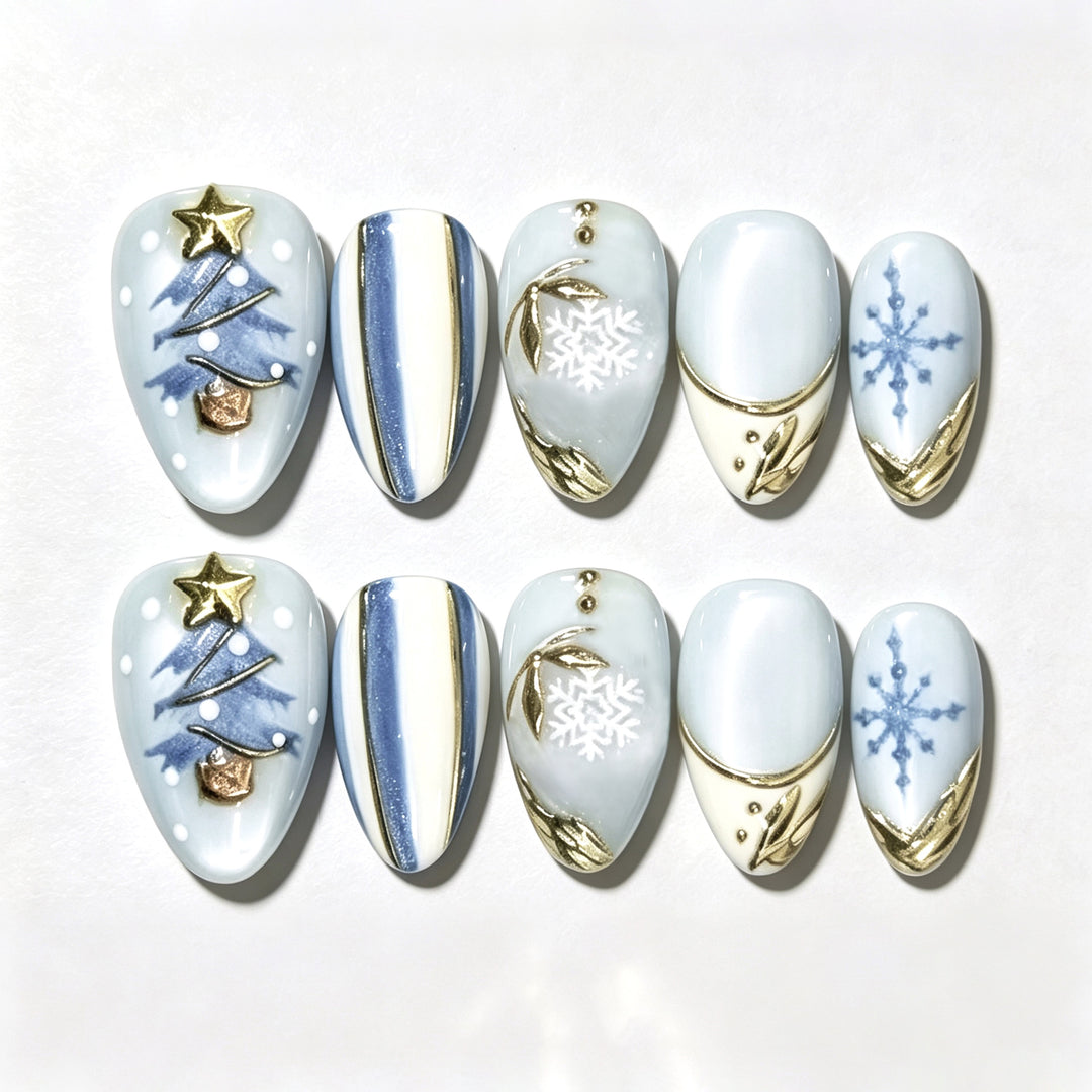 Winter Themed Press-On Nail Art Set